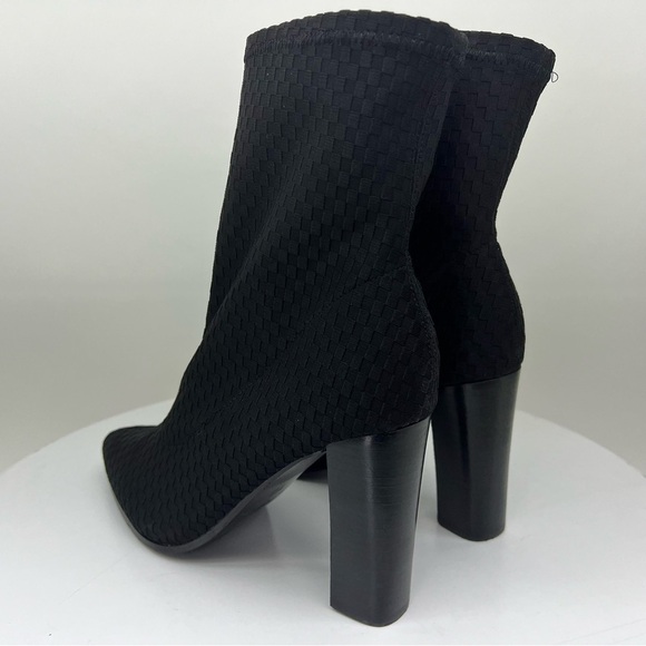 Fergie Taryn Ankle Boot Booties Black Basketweave Geometric Dressy Office Career - Picture 4 of 15